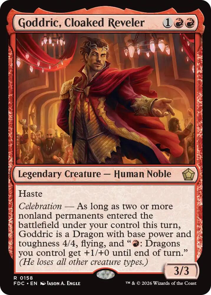Goddric, Cloaked Reveler (158) [Foundations Commander]
