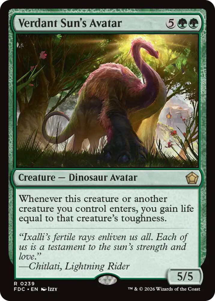 Verdant Sun's Avatar (239) [Foundations Commander]