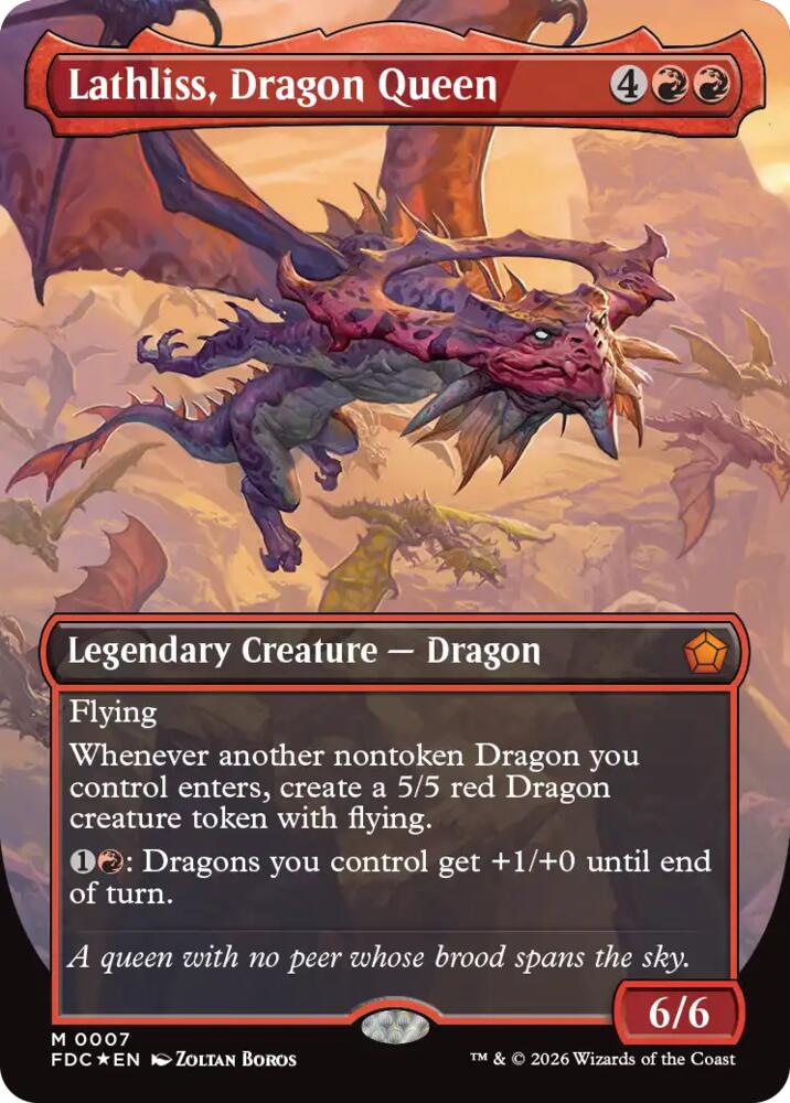 Lathliss, Dragon Queen (Borderless) (7) [Foundations Commander]