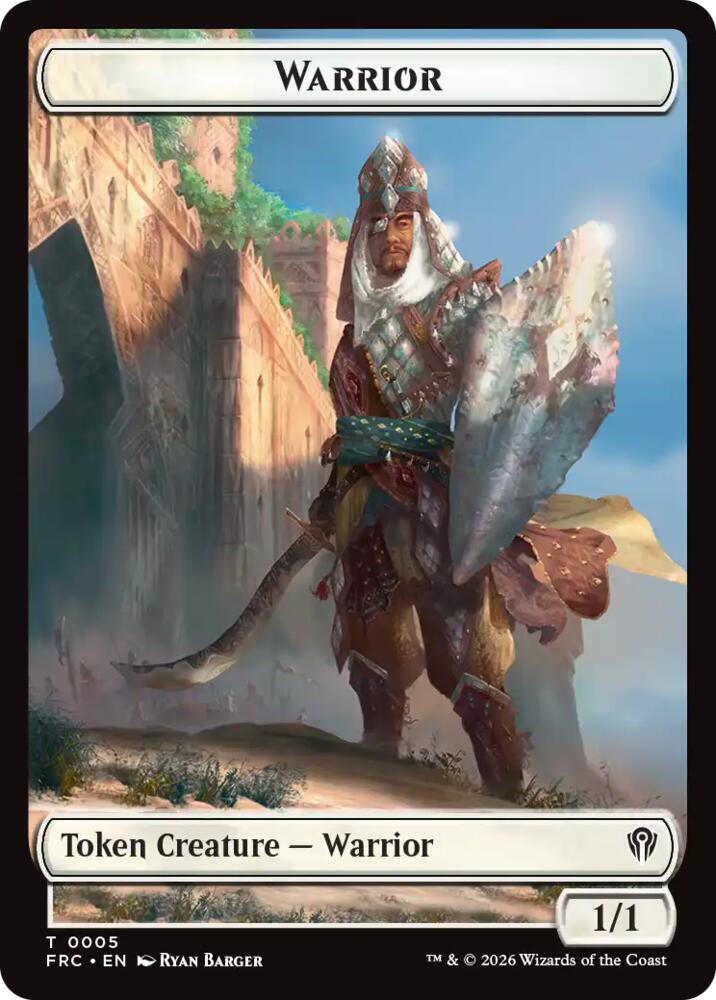 Warrior // Shark Double-Sided Token (5 // 6) [Reality Fracture Commander]