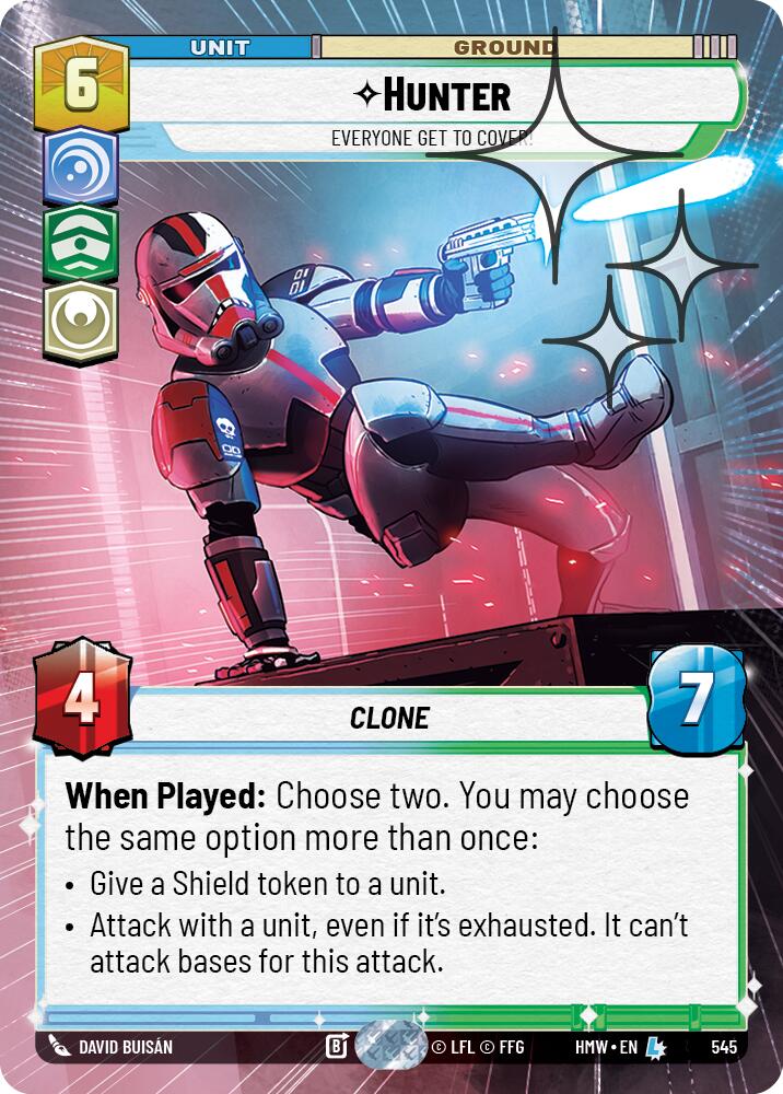 Hunter - Everyone Get to Cover! (Hyperspace Foil) (545) [Homeworlds]