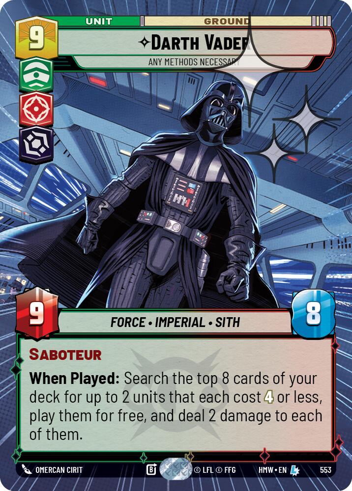 Darth Vader - Any Methods Necessary (Hyperspace Foil) (553) [Homeworlds]