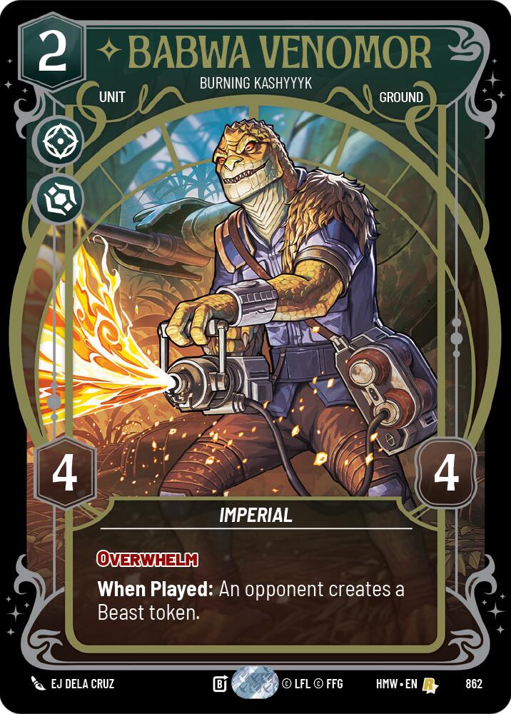 Babwa Venomor - Burning Kashyyyk (Prestige Foil) (862) [Homeworlds]