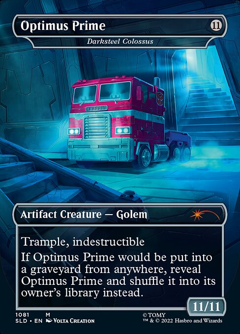 Optimus Prime - Darksteel Colossus (1081) [Secret Lair Drop] [Borderless] Reverse