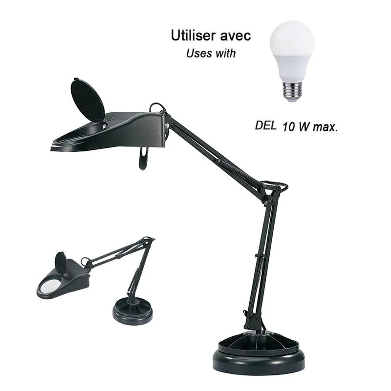 Hobby LED Lamp with magnifier and organizer