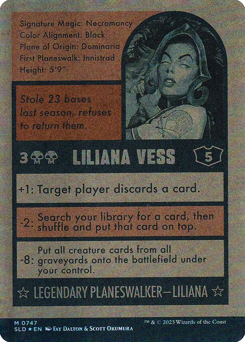 Liliana Vess (747) (Autographed) [Secret Lair Drop] [Full Art, Borderless] Reverse