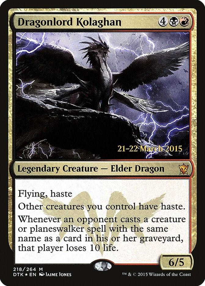 Dragonlord Kolaghan (218) [Prerelease Cards]