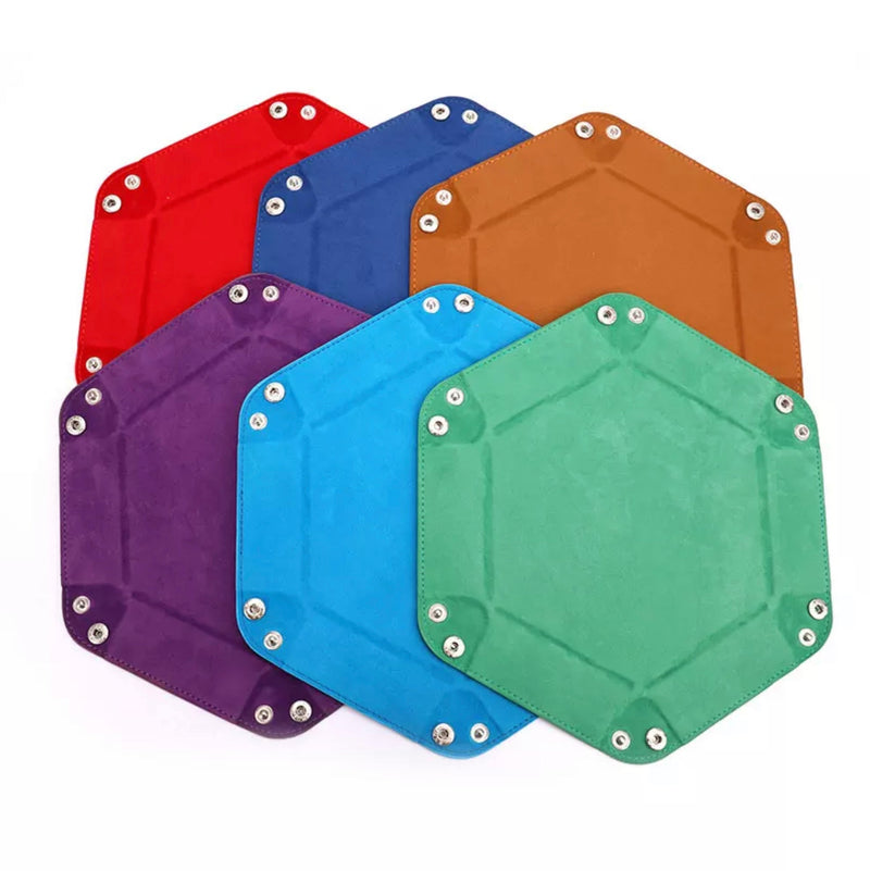 Orange Folding Hexagon Dice Tray