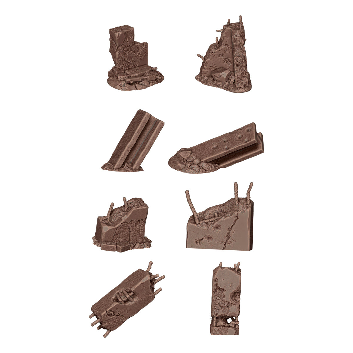 Basing Bits - Concrete Ruins 8 Pieces