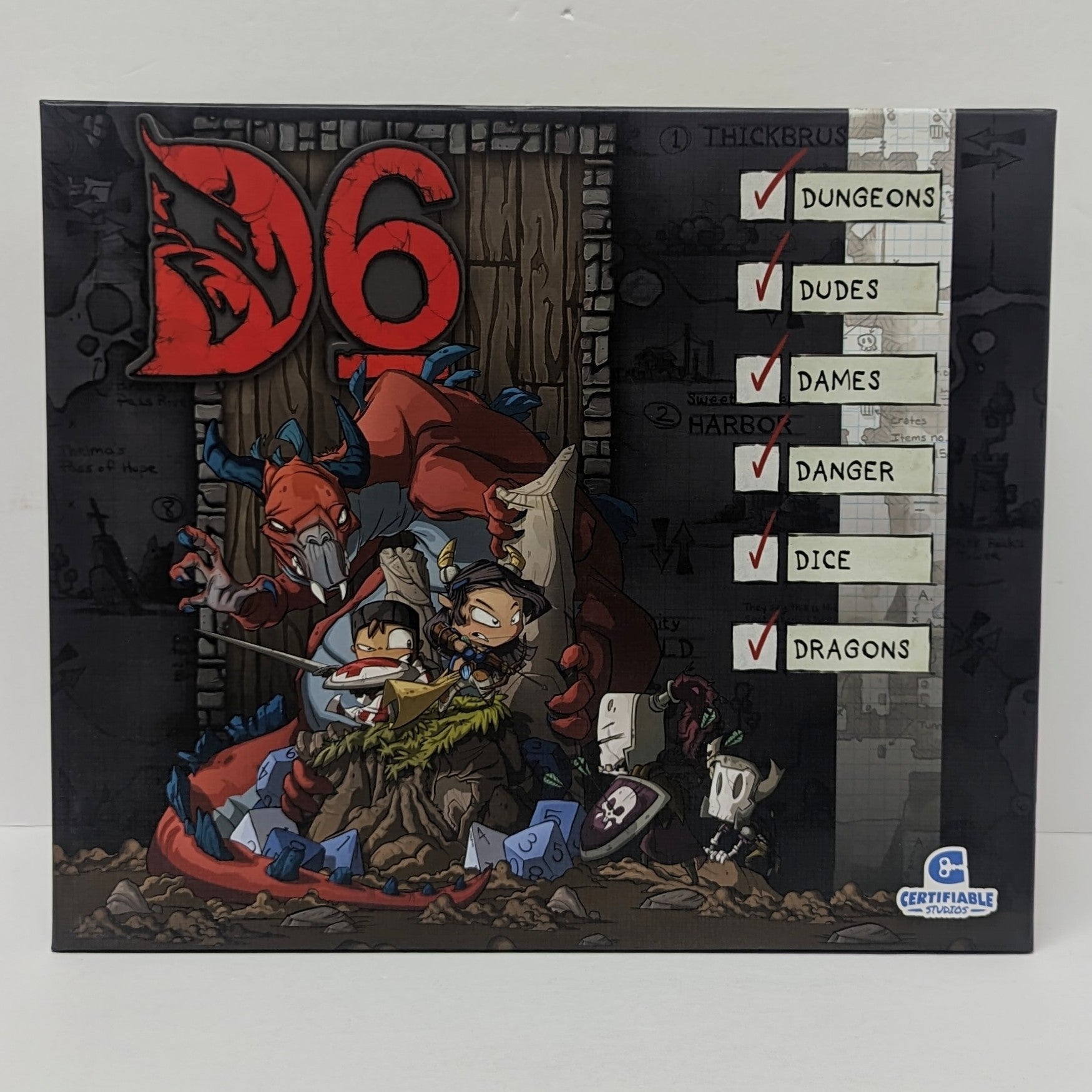 D6: Dungeons, Dudes, Dames, Danger, Dice and Dragons! (Used)