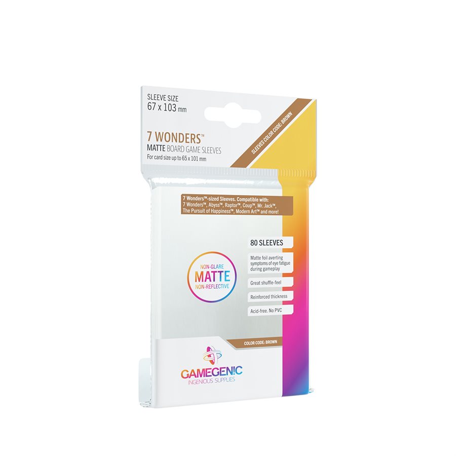 Pochettes Gamegenic Matte 7 Wonders 67 MM X 101 MM 80 CT