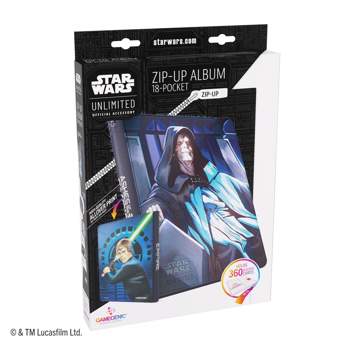 Star Wars: Unlimited Zip-Up Album:18-Pocket: Luke Skywalker & Palpatine