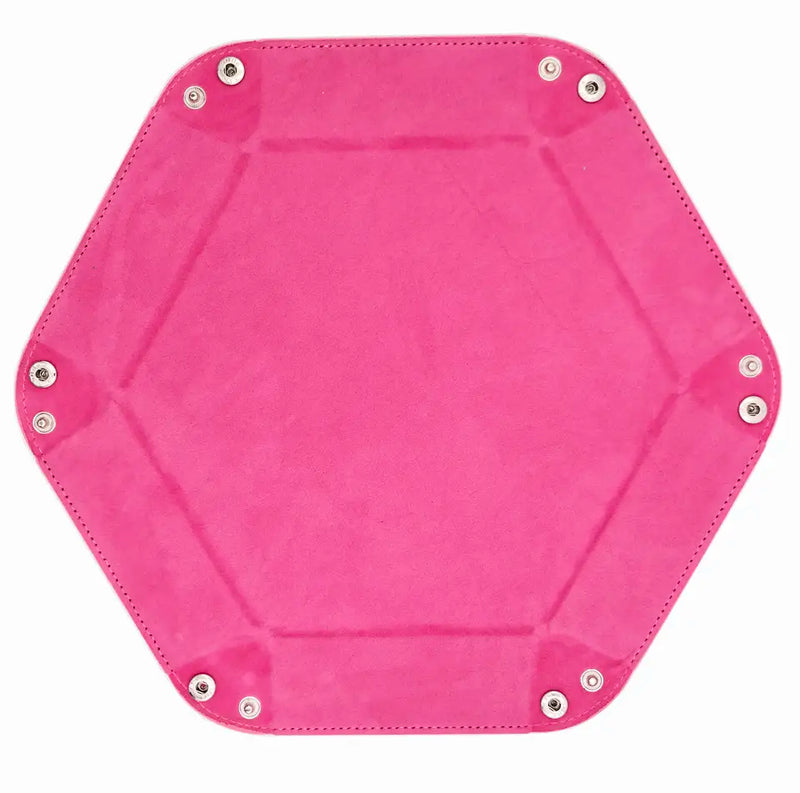 Pink Folding Hexagon Dice Tray