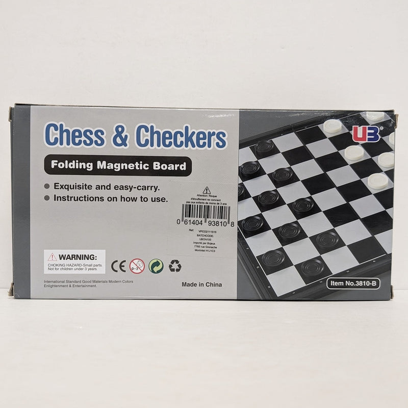 Échecs et dames : plateau magnétique pliable (d'occasion)