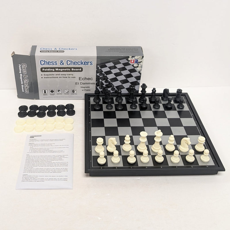 Chess & Checkers: Folding Magnetic Board (Used)