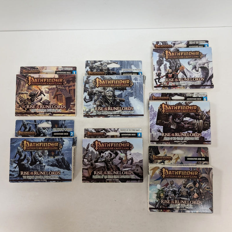 Jeu de cartes Pathfinder Adventure : Rise of the Runelords + extensions (lot) (utilisé)