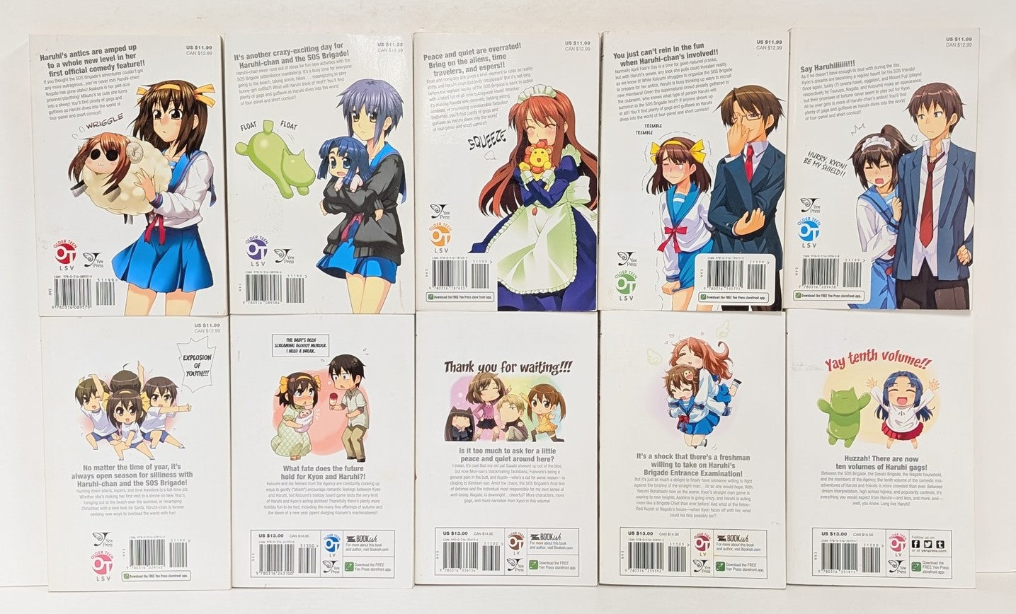 The Melancholy of Suzumiya Haruhi-Chan Manga 1 - 10 (Bundle) (Used)