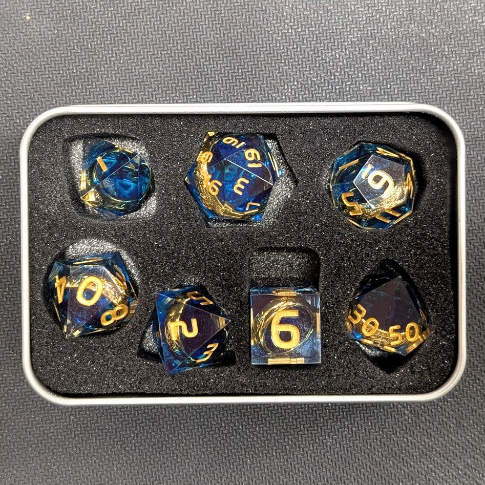 Resin The One Ring 7 Dice Set - Blue