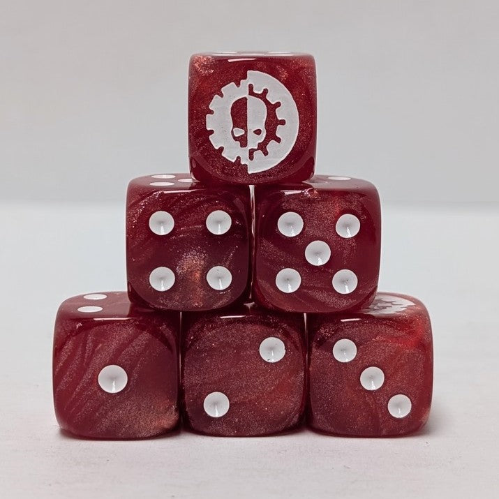 Wargaming 15 Dice Set - Red with White Pips