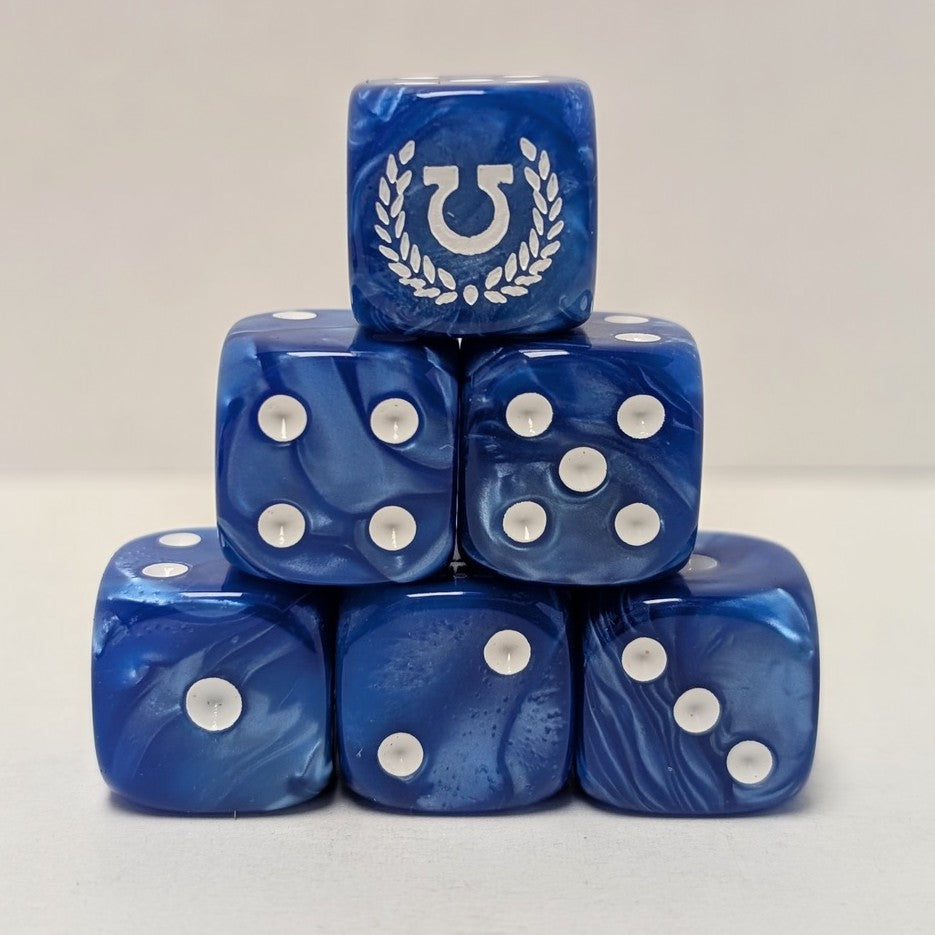 Wargaming 15 Dice Set - Blue with White Pips