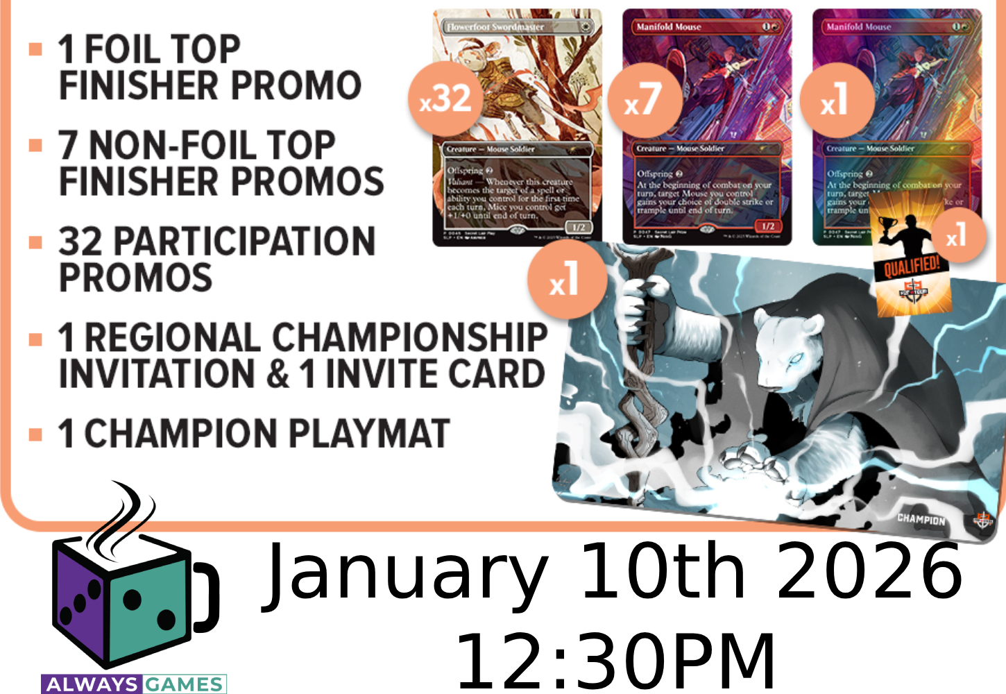 Toujours Jeux Standard RCQ 1 Invite Saturday January 10th 2026 12:30PM