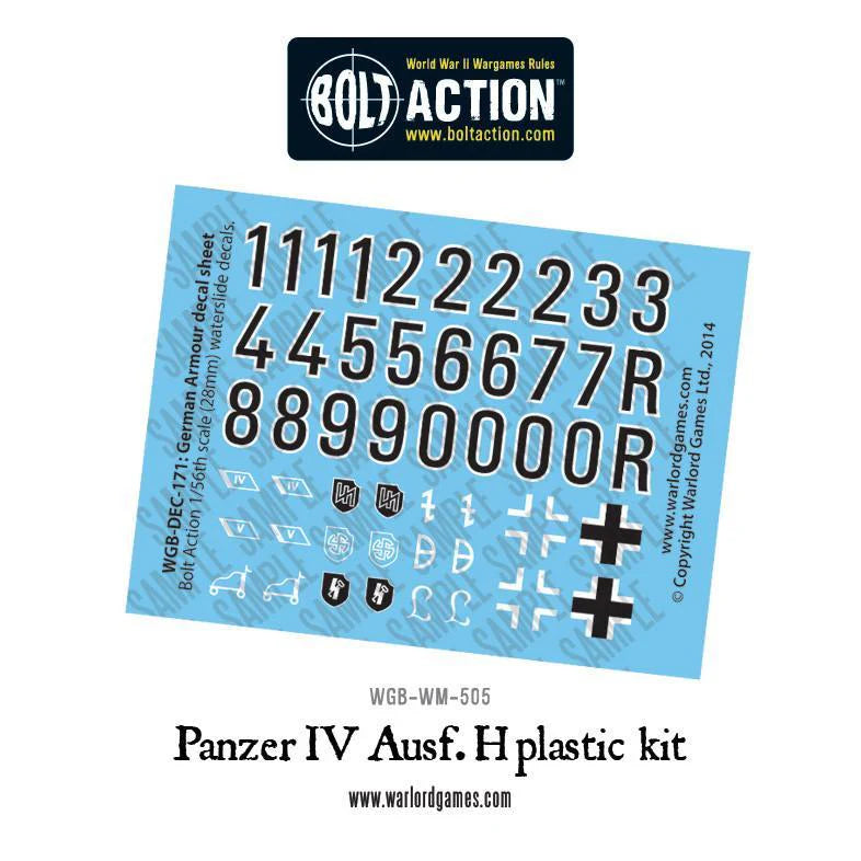 Bolt Action German Panzer IV Ausf. F1/G/H medium tank (Plastic) (English)