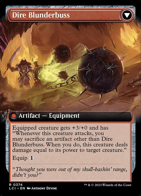 Dire Flail (Extended Art) (374) [The Lost Caverns of Ixalan] [Extended Art] Reverse