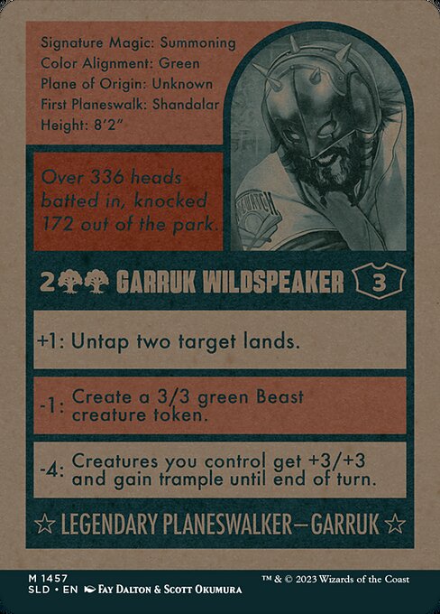 Garruk Wildspeaker (1457) [Secret Lair Drop] [Full Art, Borderless] Reverse