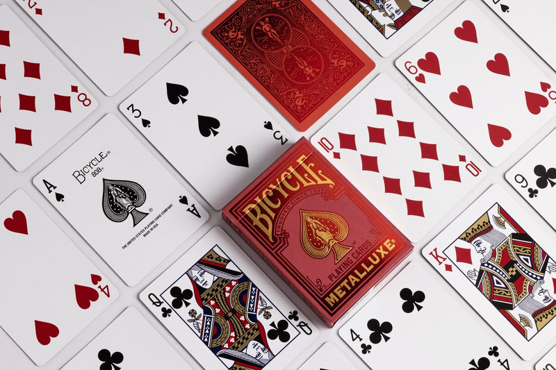 Metalluxe Holiday Red Foil Back Playing Cards