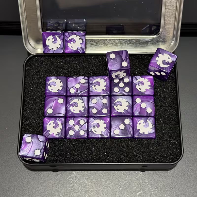 Wargaming 15 Dice Set - Purple With White Pips