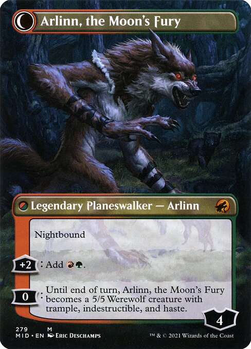 Arlinn, the Pack's Hope (Borderless) (279) [Innistrad: Midnight Hunt] [Borderless] Reverse