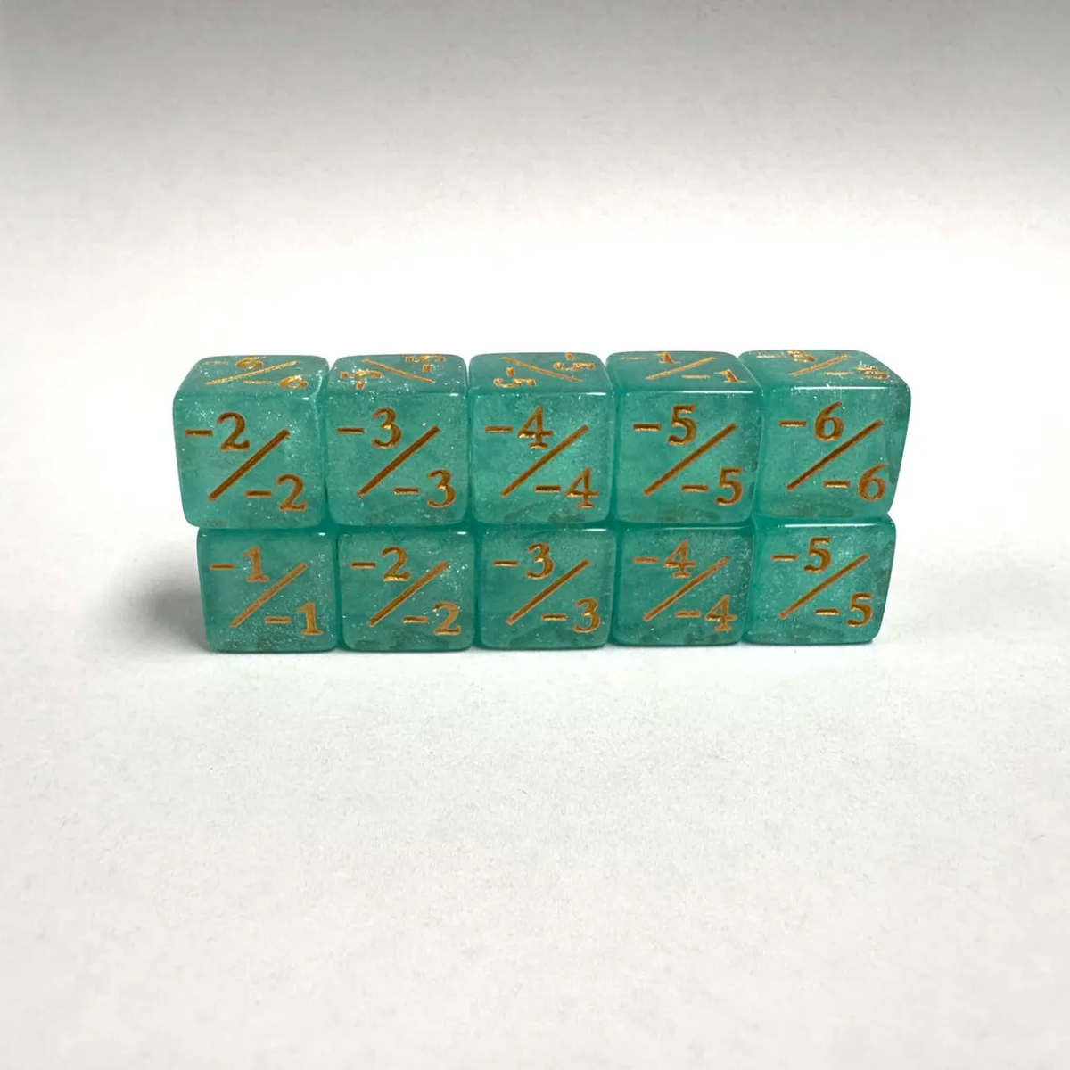 Counter 12mm Dice: Shiny Turquoise -1/-1