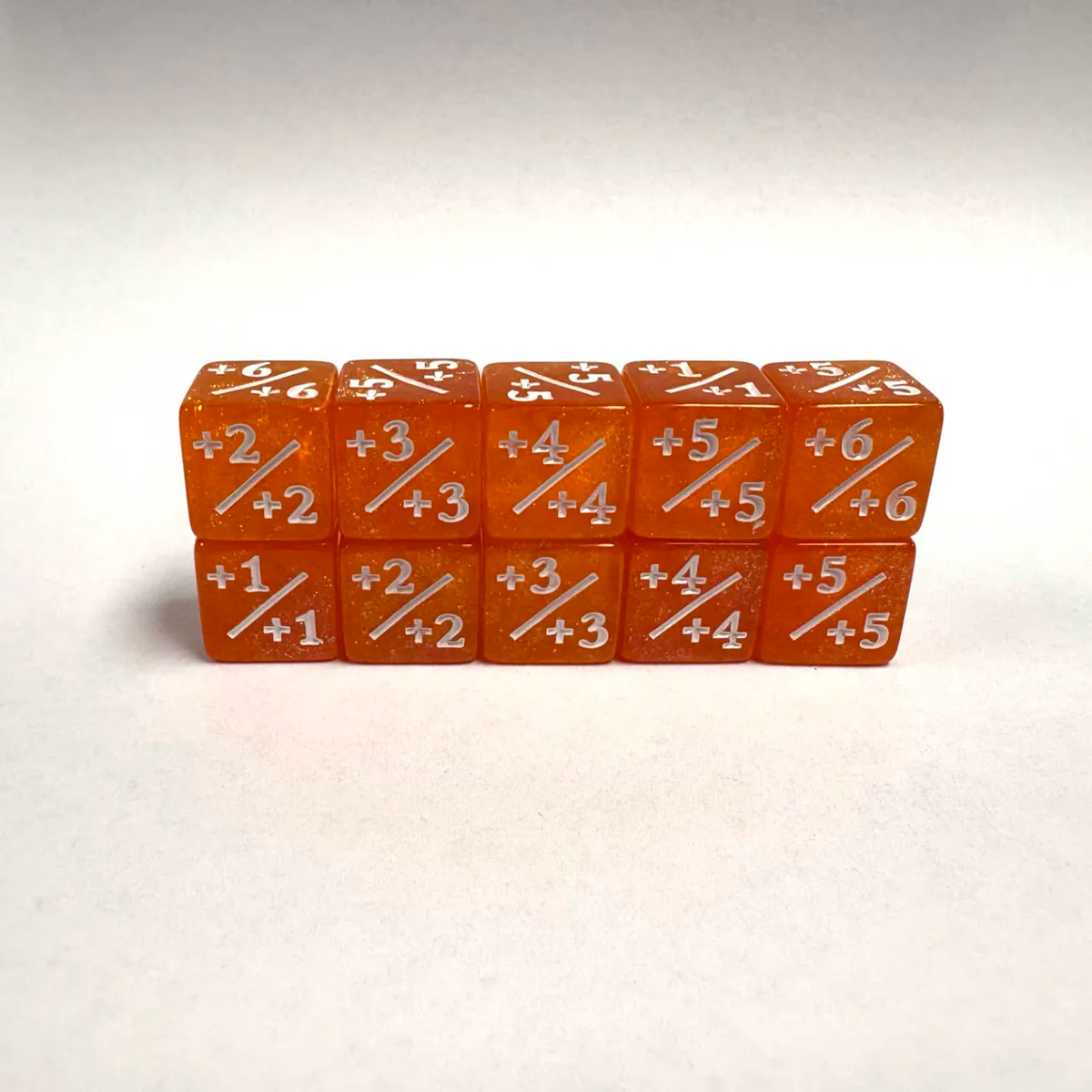 Counter 12mm Dice: Shiny Orange +1/+1