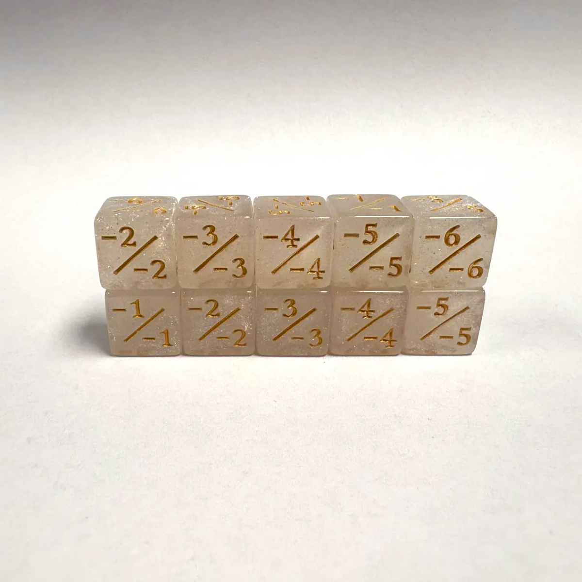 Counter 12mm Dice: Shiny White -1/-1