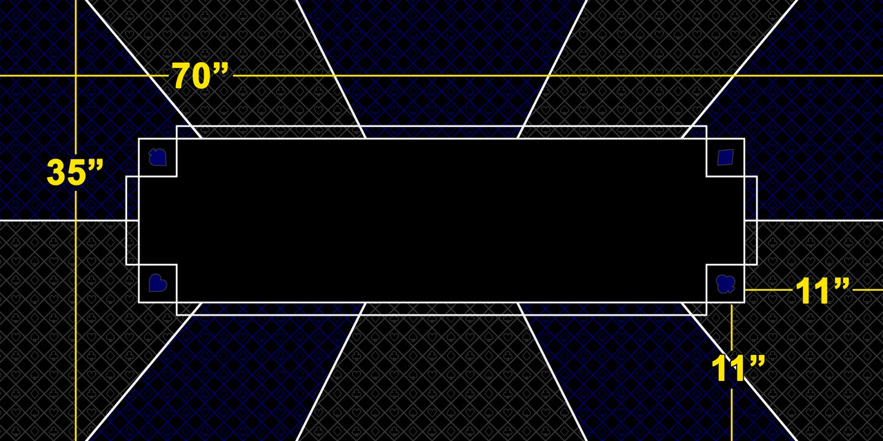 Tapis FAT : Poker - Bleu et Gris 70"x35"