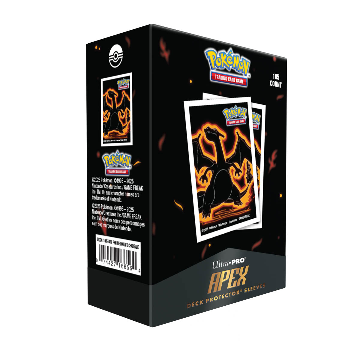 Apex Deck Protector Sleeves: Pokemon Neon Kanto Charizard 105CT