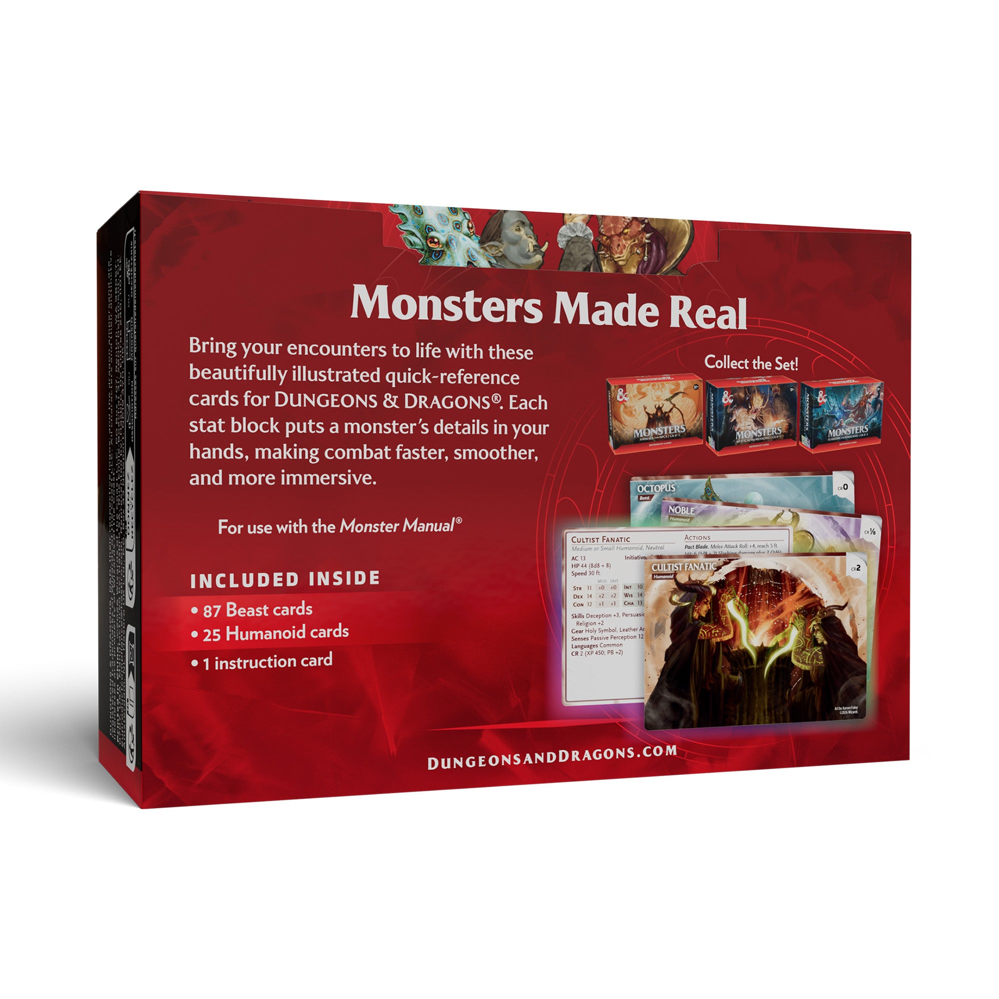 D&D Reference Cards: Monsters - Animals and NPCs (English)