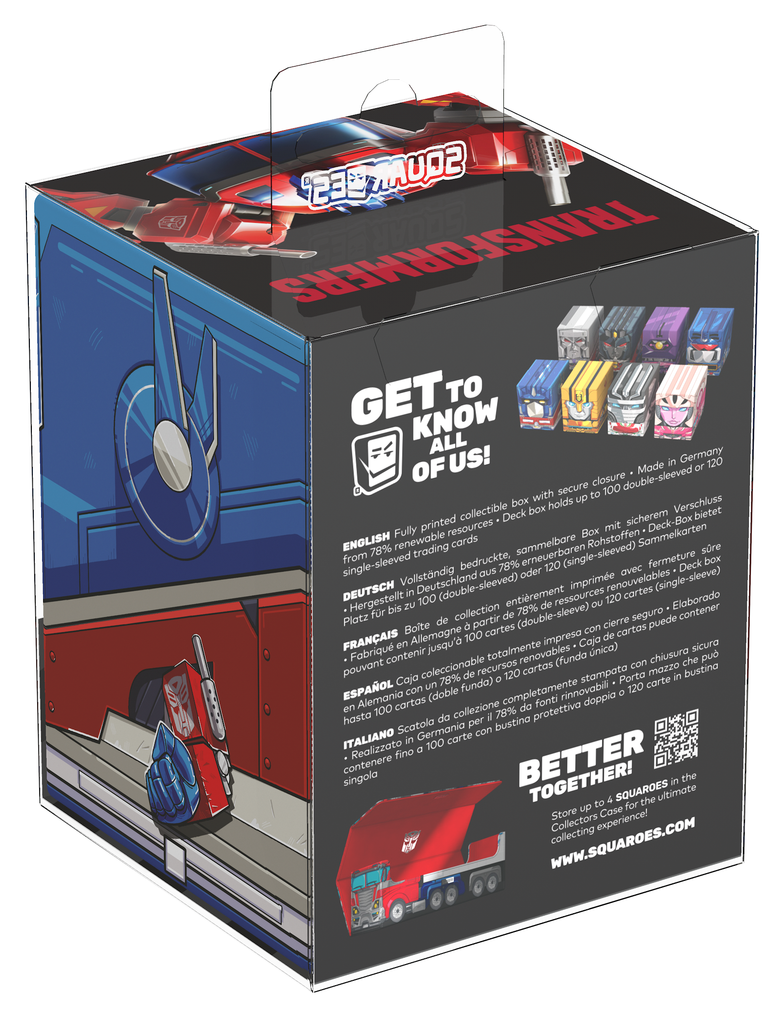 Squaroes Transformers Deck Case 100+: Optimus Prime