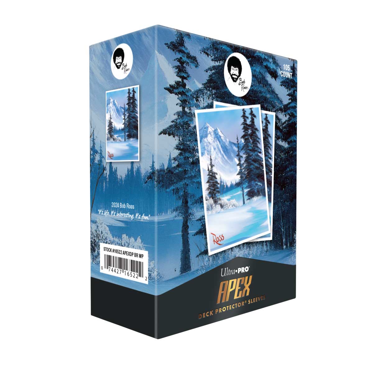 Apex Deck Protector Sleeves: Bob Ross Winter Paradise 105CT