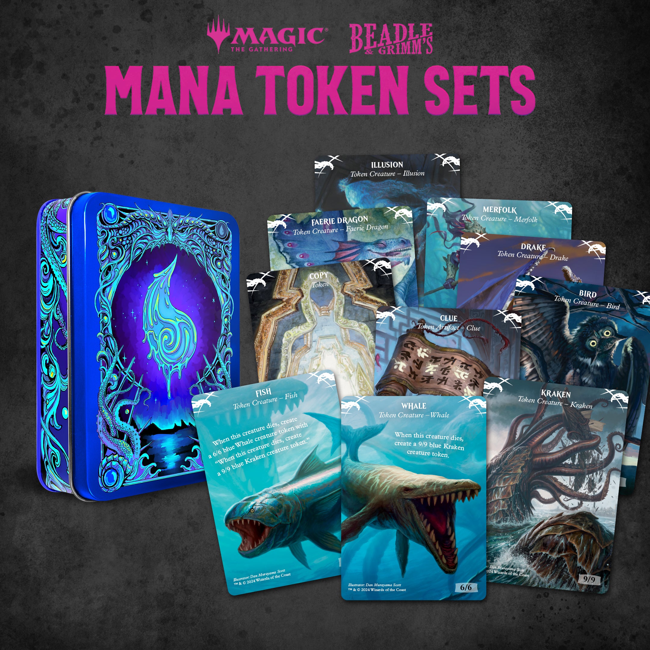Coffret de jetons de mana Magic: The Gathering de Beadle &amp; Grimm : bleu
