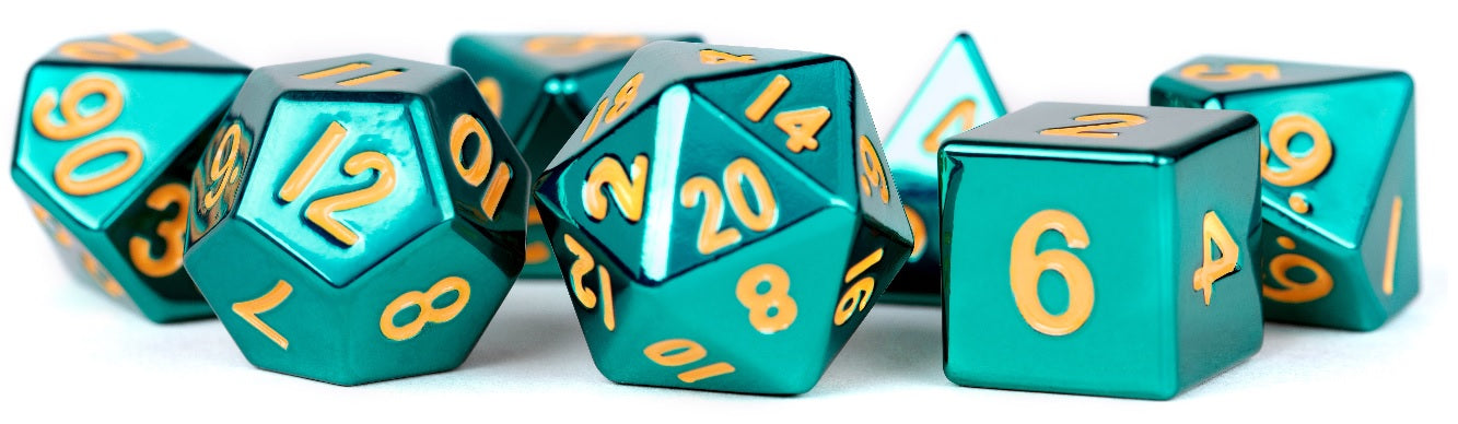 Jeu de 7 dés en métal : Turquoise 16MM
