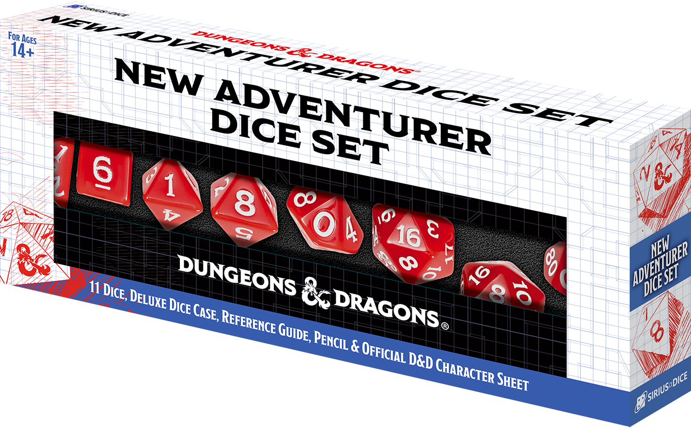Ensemble de dés New Adventurer de Dungeons &amp; Dragons - Rouge