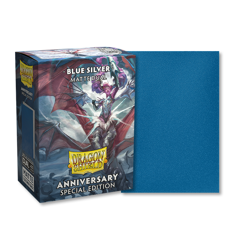 Pochettes doubles mates Dragon Shield Anniversary Special Edition Blue Sliver, 100 unités