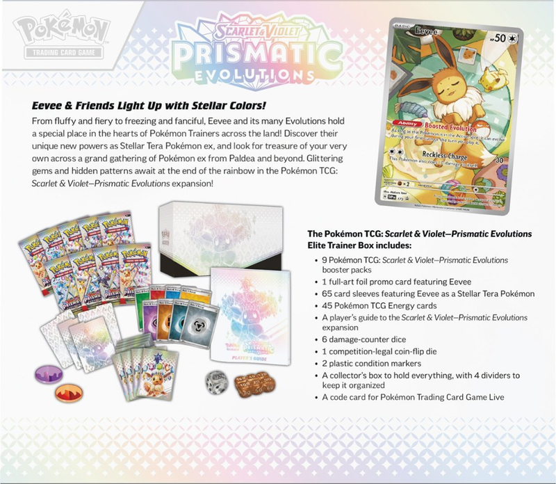 Pokemon TCG: SV8.5 Prismatic Evolutions Elite Trainer Box (Pre-Order)