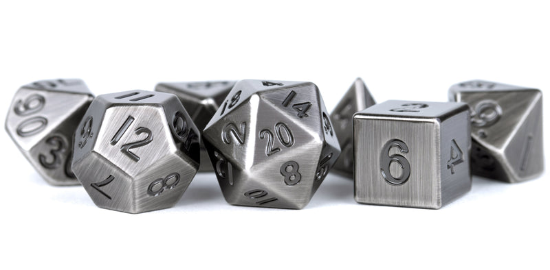 Metal 7 Dice Set: Antique Silver 16MM