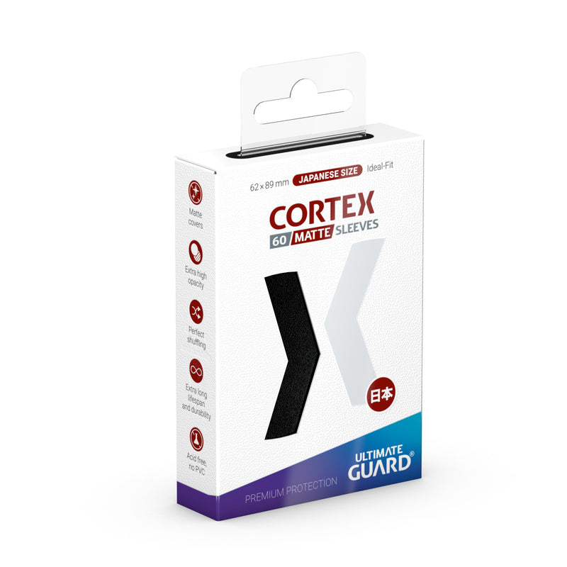Cortex Japanese Size Matte Sleeves: Black 60CT
