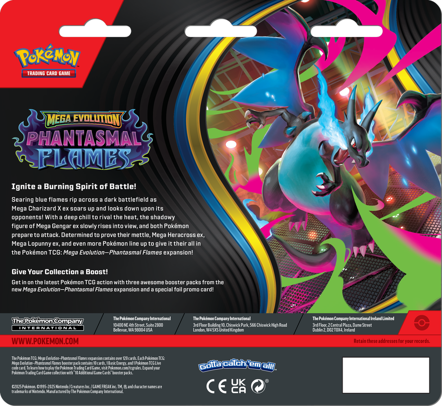 JCC Pokémon : ME02 Flammes Fantasmagoriques 3 Boosters Blister