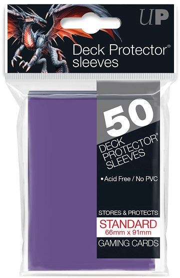 Pochettes de protection pour deck, lot de 50 : violet