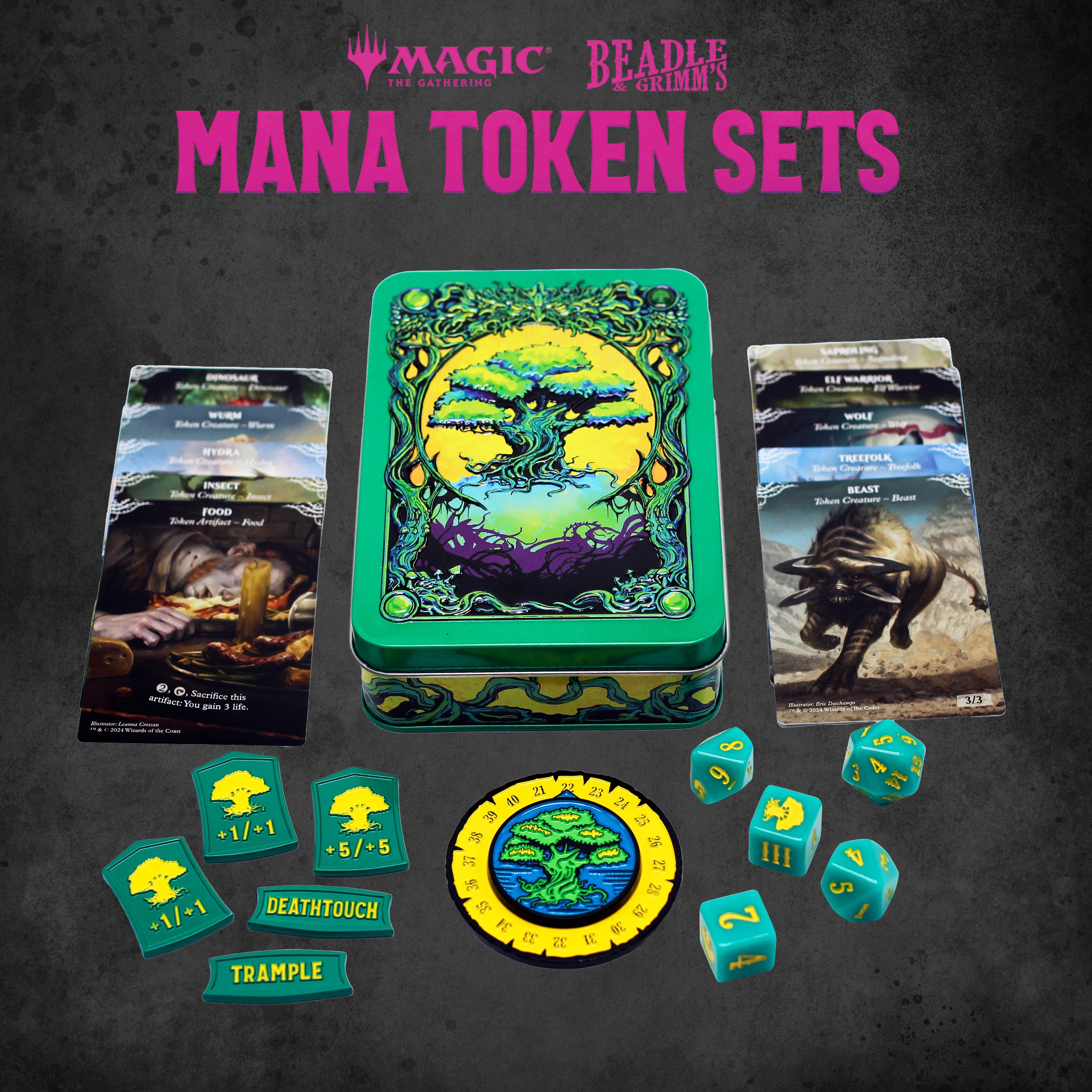 Jeu de jetons de mana Magic: The Gathering de Beadle &amp; Grimm : vert