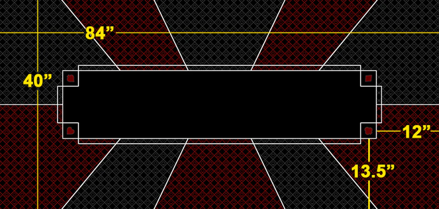 Tapis FAT : Poker - Rouge et Gris 84"x40"